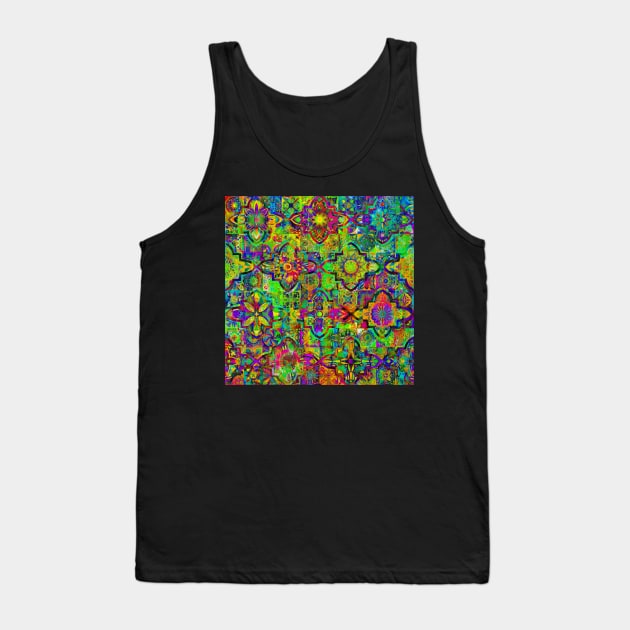 Bohemian hippie boho tie dye design Tank Top by redwitchart